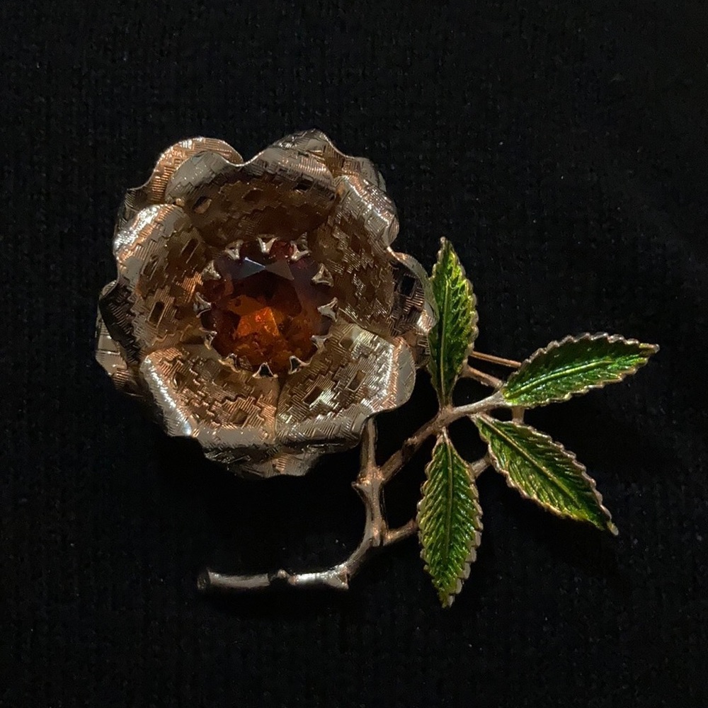 Vintage Sarah Coventry “Ember Flower” Brooch.